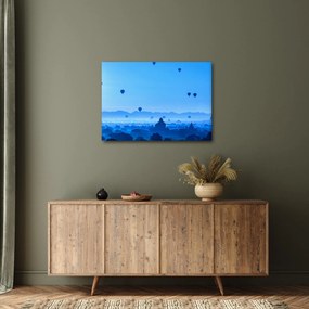 Kép - léggömbök a táj felett (70x50 cm)