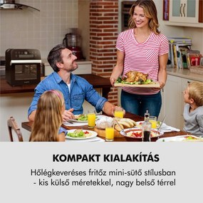 Klarstein AeroVital Cube, forrólevegős fritőz, 1600 W, 12 l, időzítő, 16 program, fekete