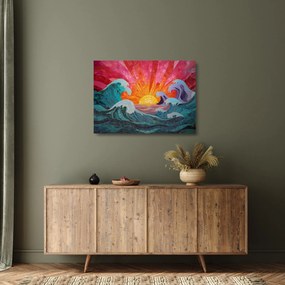 Üveg kép - Hullámmozaik (70x50 cm)