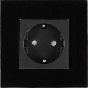 Fekete Üveg Schuko Fali Aljzat Földeléssel Egyszeres Miuun