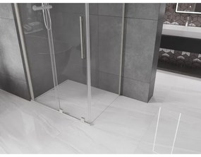 Mexen Velar, zuhanykabin tolóajtóval 110 x 80 cm, 8 mm átlátszó üveg, csiszolt acél, 871-110-080-01-97