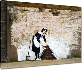 Vászonkép 80x60 Banksy Szobalány Grafiti