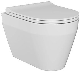 Sanovit BUENO fali WC - rimless - perem nélküli - rejtett szerelésű - mély öblítésű - rövid 49 cm