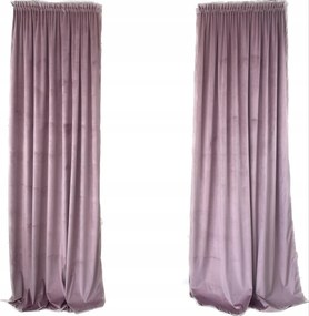 Készfüggöny 145x250, velúr, púderrózsaszín, alagút, békák, szalagos