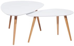 AKCIÓ Fehér NOLAN B kis asztalok készlete, II. minőség