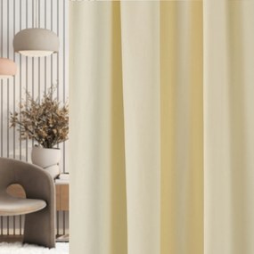 Függöny ráncoló szalaggal krém bársonyos 140 x 280 cm 1 db krémszínű