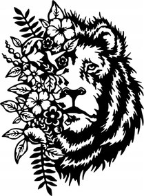 Áttört Oroszlán Virág Kép Konyhába Nappaliba Szoba Fali Dekoráció 3D Panel