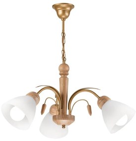Lamkur Csillár láncon TULIP 3xE27/60W/230V Tölgy LM-3.24 OAK