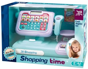 Játék pénztárgép, kék-lila