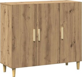 vidaXL kézműves tölgy színű szerelt fa tálalószekrény 90 x 34 x 80 cm