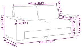 felhőszürke sötétszürke szövetkanapé 140 cm