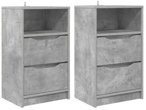 vidaXL Éjjeliszekrények 2 pcs Beton Szürke 40 x 30 x 467 cm Faanyag