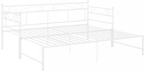 fehér fém kihúzható kanapéágy-keret 90 x 200 cm