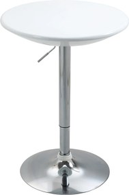 HOMCOM Magasságállítható Bárasztal – Modern Étkezőasztal, Kerek Fém ABS Bevonatú, Fehér Ø61 x 76-97 cm | Aosom