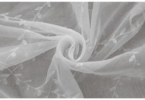 Fehér VINTORA függöny levélmintával 140x250 cm Felfüggesztés: Fém gyűrűk
