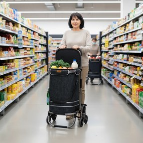 Jurhan COMFORT bevásárlótáska lépcsőjáró kerekekkel, 50l, fekete