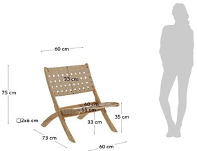 Bézs tömörfa kerti fotel – Kave Home