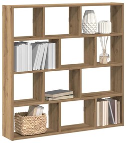 kézműves tölgy színű fali kockapolc 12 rekeszes színű