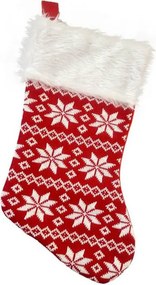 Hópehely Red Karácsonyi kandalló zokni, csizma 41 cm