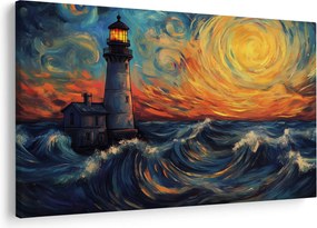 Kép - Világítótorony a hullámokban (90x60 cm)