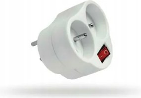 Dugaszolható elosztó kapcsolóval 2 aljzat földelt fehér RC-20W