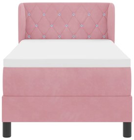 Boxspring Ágy Matracokkal Rózsaszín 80x200 cm Bársonyos