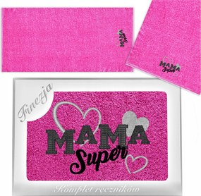 Ajándék Anyák Napjára Fürdőtörölköző 70X140 Hímzett Fukszia Koney