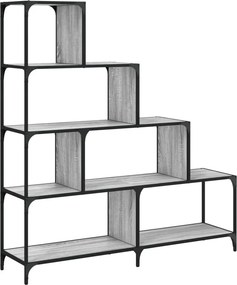 vidaXL 4 szintes szürke sonoma szerelt fa könyvespolc 139x33,5x149 cm