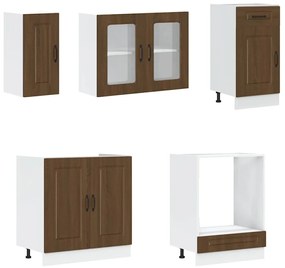 vidaXL 8 darabos konyhaszekrény szett Kalmar barna tölgy műfa