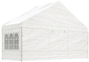 fehér polietilén pavilon tetővel 8,92 x 5,88 x 3,75 m