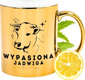 Prémium Arany Csillogó Bögre Hedvignek Ajándék Nyomtatott Fotóval