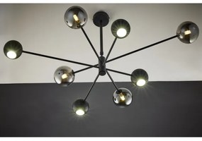 Jupiter 1975 - Csillár rúdon MOKA 4xGU10/10W/230V + 4xG9/10W/230V fekete/króm