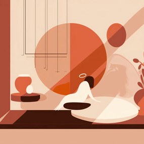 Poszter 90x90cm Nyugalom a geometrikus napsütésben