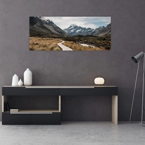 Kép - Sétány a hegységben Mt. Cook (120x50 cm)