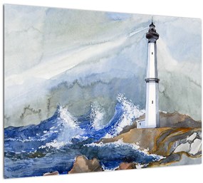 Világítótorony festményének képe (70x50 cm)