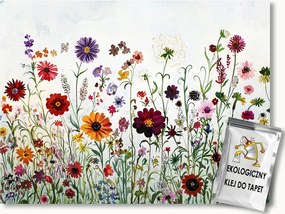 Fotótapéta Flizelina Természet Népi Kert Rét Színes Virágok 100x75 ragasztó