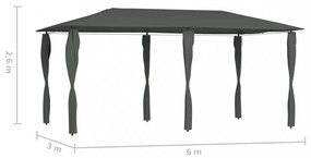 antracit pavilon oszlop takarókkal 2,98 x 5,3 x 2,59 m 160 g/m²