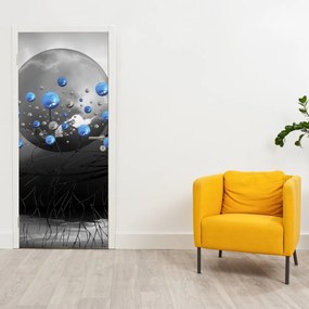 Fotótapéta ajtóra - Kék absztrakt gömbök (95x205cm)