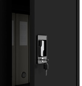 Fém iratszekrény JAN, 900 x 1850 x 400 mm, fekete