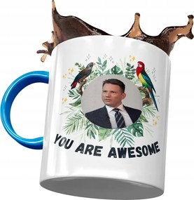 Kék Bögre Sławomir Mentzen XD Ajándék Nyomtatott Fotóval