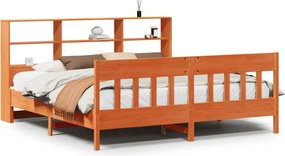 vidaXL viaszbarna tömör fenyőfa ágy matrac nélkül 200 x 200 cm