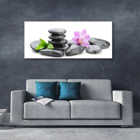 Akril üveg kép Virág Zen kövek 120x60 cm