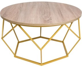 Kávéasztal DIAMOND 40x70 cm arany/barna