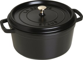 Staub fazék fedővel kerek 28 cm fekete