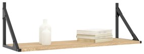 2 db sonoma tölgy színű szerelt fa fali polc 80 x 25 x 25,5 cm