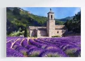 Vászonkép Canvas Tájkép Franciaország Provence Levendula Kolostor 120x80