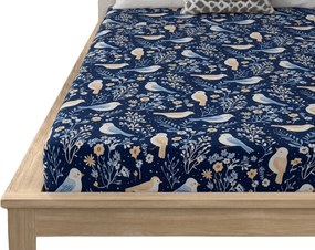 Mikroszálas lepedő DENIM BIRDS kék 180x200 cm
