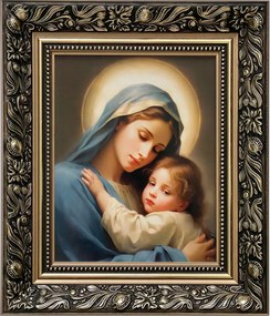 Vászonkép 35x30 Szűz Mária A Kis Jézus Arany Díszített Keret