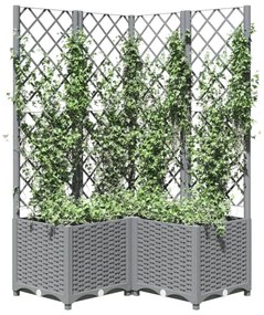 világosszürke PP rácsos kerti ültetőláda 80 x 80 x 136 cm