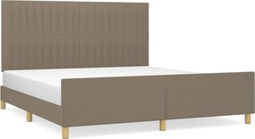 vidaXL tópszínű szövet ágykeret matrac nélkül 180 x 200 cm